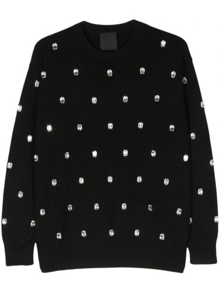 Krištáľový kašmírový sveter Givenchy čierna