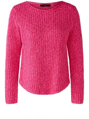 Меланжов пуловер Oui розово