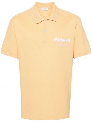 Poloshirt mit stickerei Alexander Mcqueen gelb