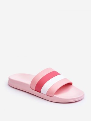 Papuci de casă cu dungi Kesi roz