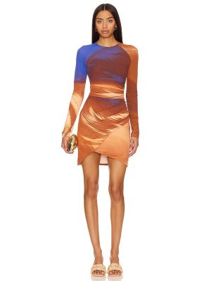 Mini vestido con estampado Simkhai marrón