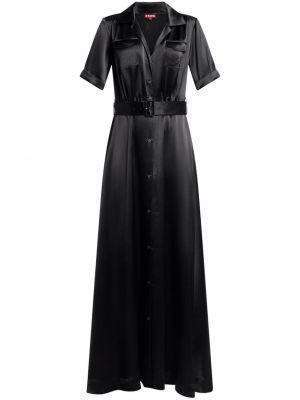 Satynowa sukienka długa Staud czarna