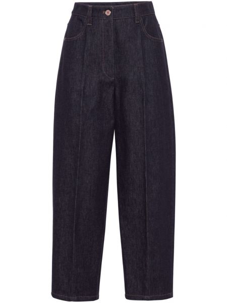 High waist jeans mit schmalen beinen Brunello Cucinelli blau