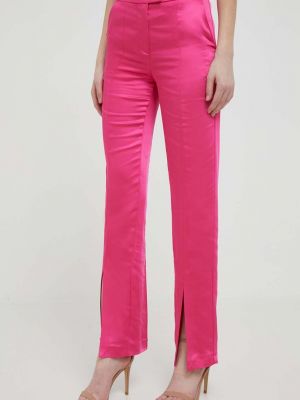 Proste spodnie z wysoką talią United Colors Of Benetton różowe