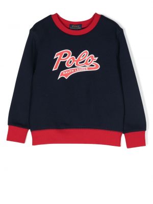 Hoodie för tjejer Ralph Lauren Kids blå