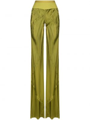 Satynowe spodnie Rick Owens zielone