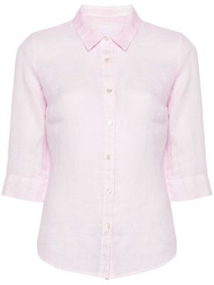 Λινό πουκάμισο με μανίκια τρία τέταρτα 120% Lino ροζ