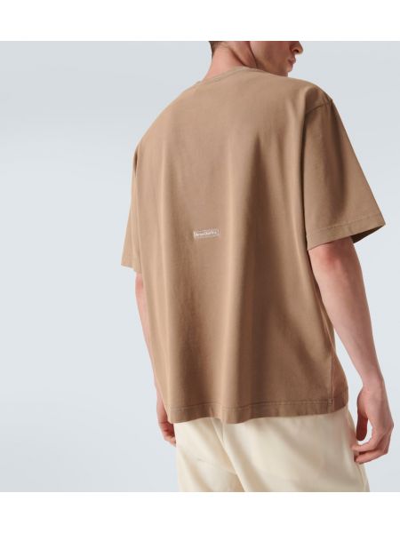 Pamučna majica od jersey Acne Studios smeđa