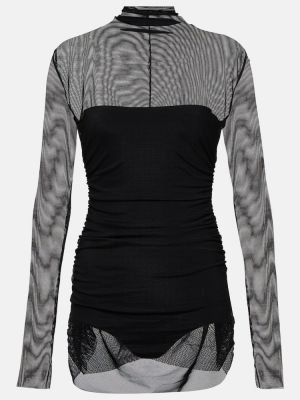 Obleka z mrežo Norma Kamali črna