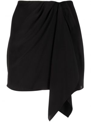 Asymetrické hedvábné mini sukně na zip Gauge81 - černá