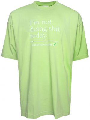 Памучна риза Vetements зелено
