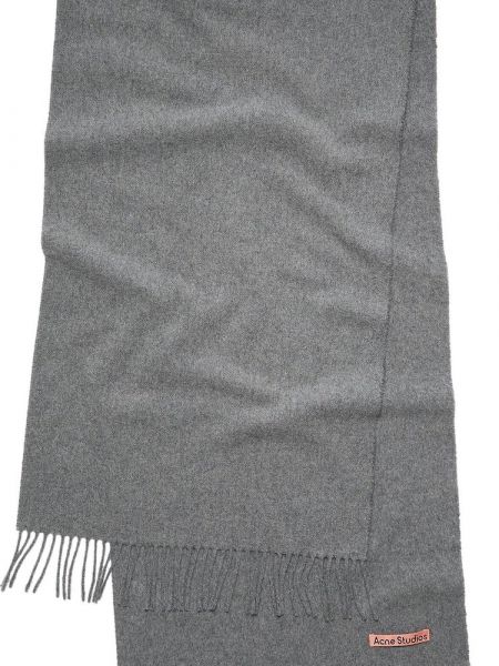 Меланжевый шерстяной шарф с бахромой Acne Studios серый