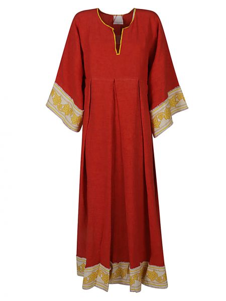 Vestito lungo di lino Ninaleuca rosso