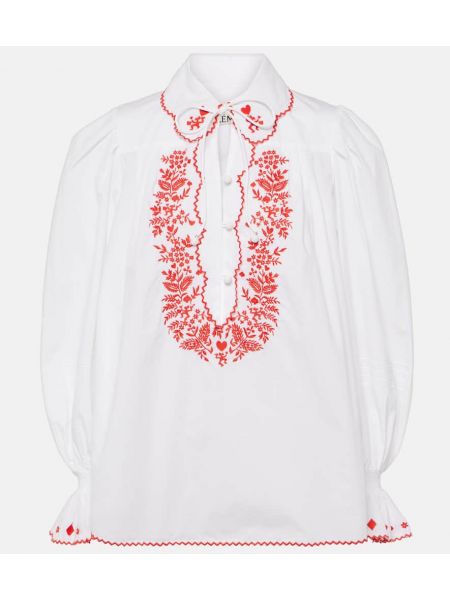 Camisa con bordado de algodón con corazón Alemais blanco