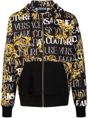 Blixtlås hoodie Versace Jeans Couture svart