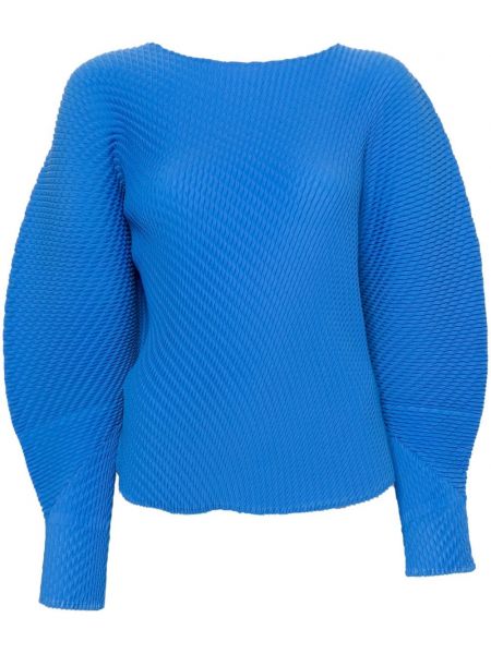 Plisseret bluse Issey Miyake blå