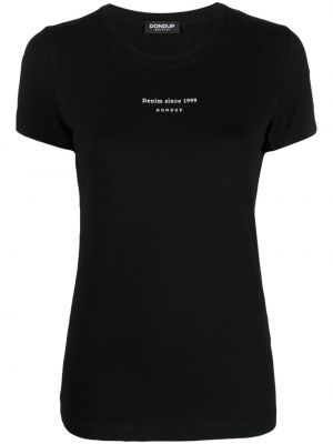 Тениска с принт Dondup черно