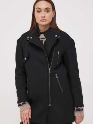 Płaszcz oversize Sisley czarny