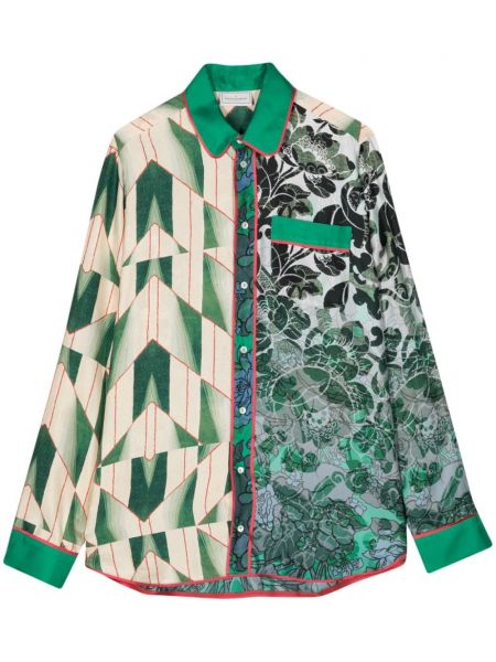 Šilkinė marškiniai Pierre-louis Mascia žalia