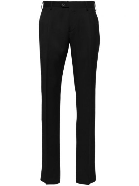 Vlněné kalhoty Lardini černé