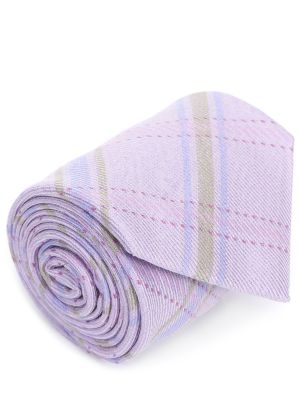 Шелковый галстук с принтом Canali голубой