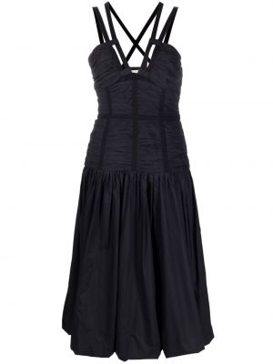 Φόρεμα με λαιμόκοψη v Ulla Johnson μαύρο