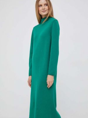 Шерстяное платье миди United Colors Of Benetton зеленое