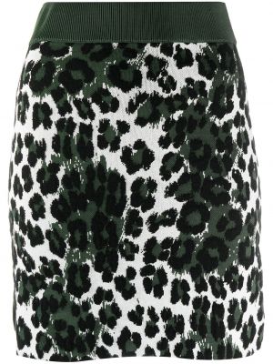 Falda de punto leopardo Kenzo verde
