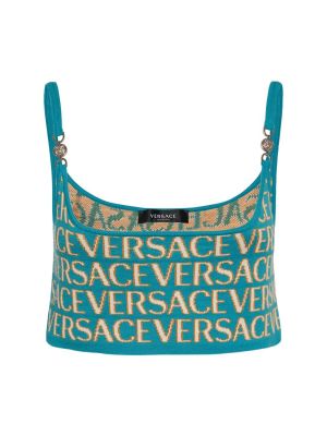 Top de punto de tejido jacquard Versace