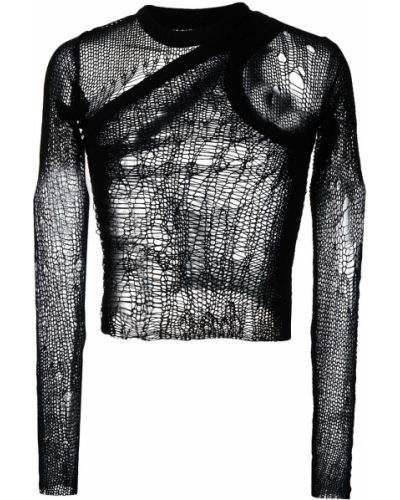 Obrabljen pulover Rick Owens črna
