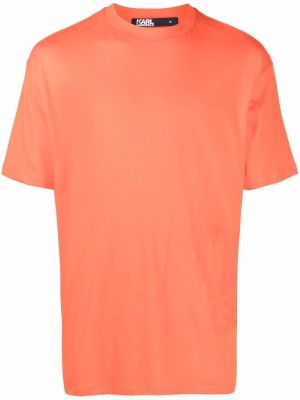 Majica z okroglim izrezom Karl Lagerfeld oranžna