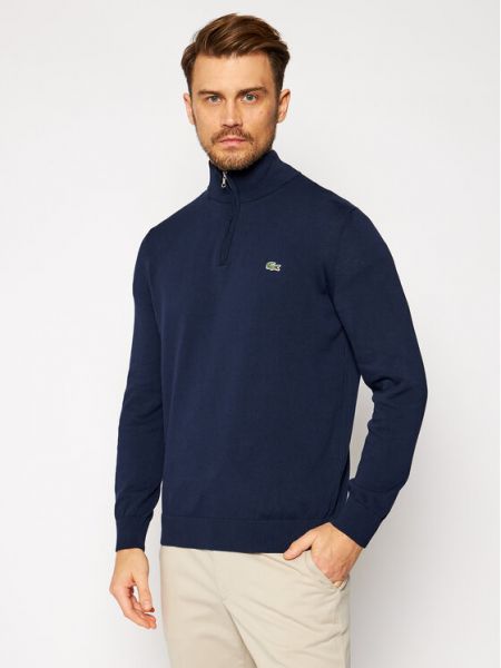 Sweter AH1980 Granatowy Classic Fit Lacoste