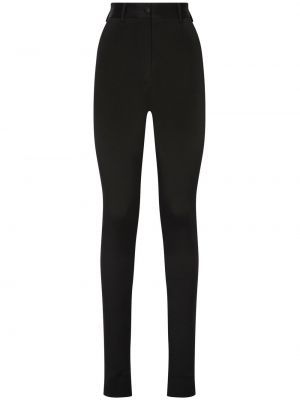 Kalhoty s vysokým pasem skinny fit Dolce & Gabbana černé