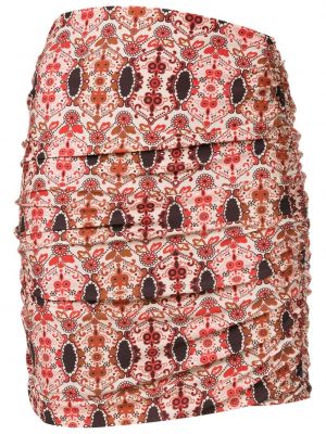 Květinové mini sukně s potiskem Amir Slama červené