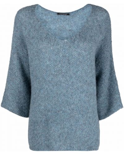Jersey de punto con escote v de tela jersey Luisa Cerano azul