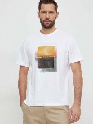 Тениска с дълъг ръкав с принт Calvin Klein бяло