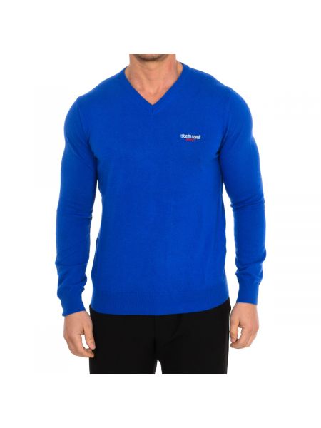 Sweter Roberto Cavalli niebieski