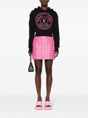Raštuotas džemperis su gobtuvu Versace Jeans Couture juoda