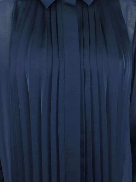 Hemd mit plisseefalten Simkhai blau