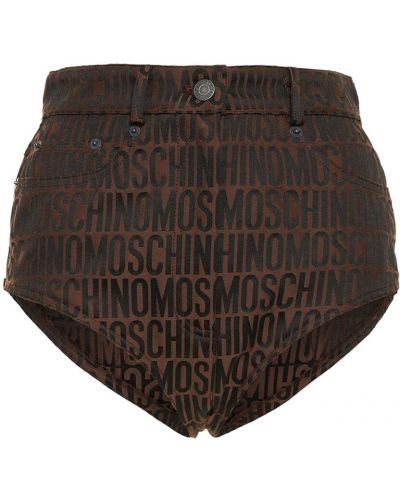 Žakárové nylonové šortky Moschino čierna