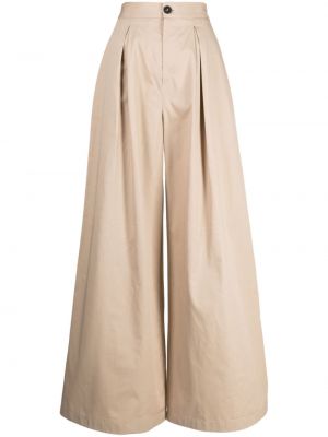 Volné kalhoty s vysokým pasem s knoflíky na zip Antonio Marras - béžová