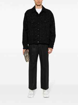 Tweed hemd mit geknöpfter Msgm schwarz