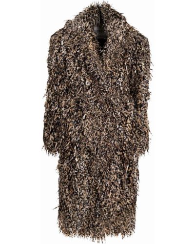 Dlouhý kabát s kožíškem Balenciaga - béžová