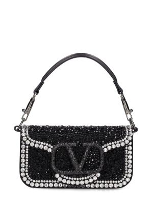 Bolso clutch de cuero Valentino Garavani negro