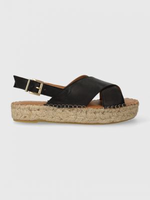 Kožne sandale s platformom Alohas crna