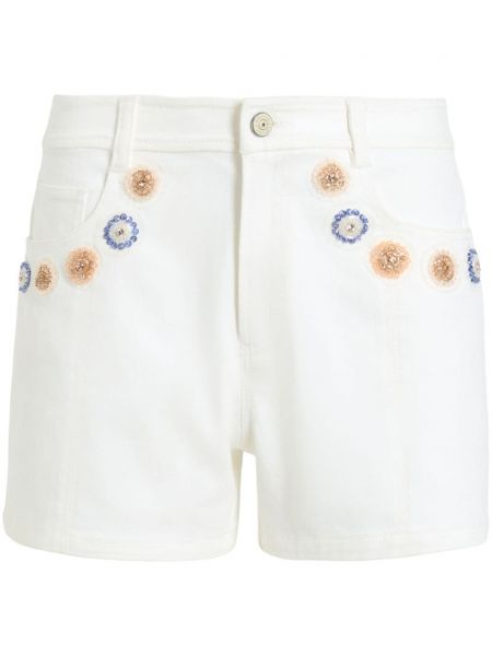 Pamučne kratke hlače s biserima Cinq A Sept bijela