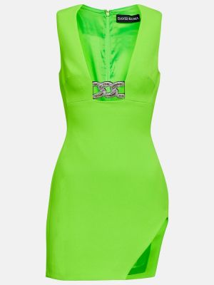Mini robe à imprimé asymétrique David Koma vert