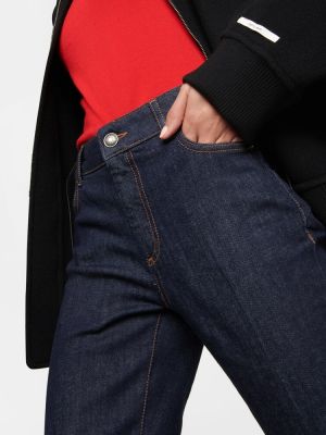 Madala vöökohaga alt laienevad teksapüksid Sportmax sinine