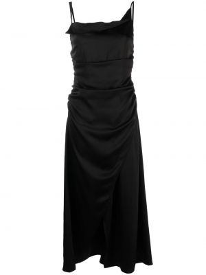 Σατέν κοκτέιλ φόρεμα Han Kjøbenhavn μαύρο