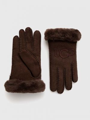 Rękawiczki zamszowe Ugg brązowe